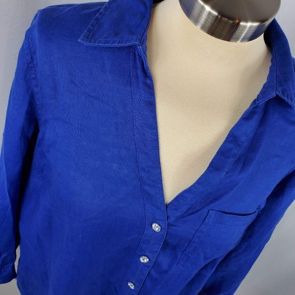 🆕️I.N.C Button Down Shirt - 100% Linen - Picture 4 of 6